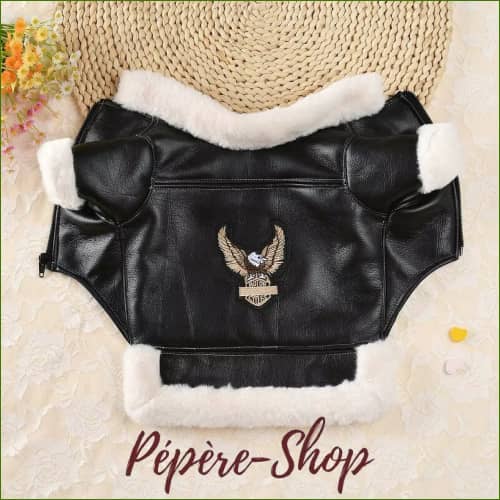 Manteau Polaire Pour Chien - Imperméable En Cuir Stylé Noir / S