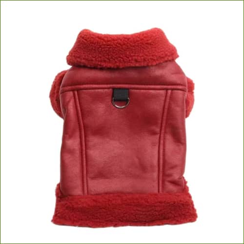 Veste En Cuir Doublée Pour Carlin Rouge / S