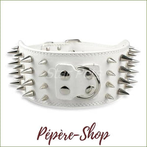 Collier large en cuir PiLO 7.5cm avec pointes décoratives