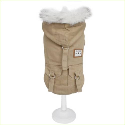 Manteau chaud pour petit chien Kaki / S