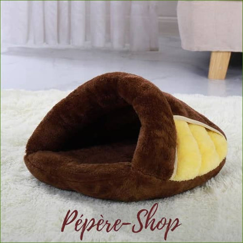 Panier fermé pour chat - douillet et confortable - Marron / L-PEPERE SHOP