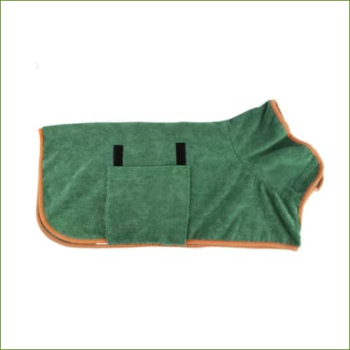 Peignoir De Bain Pour Chien En Microfibre Vert / S