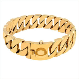 Collier en chaine pour chien type molosse pour promenade et dressage Gold / 60cm