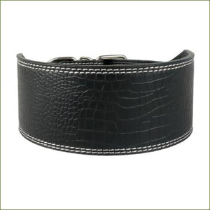 Collier cuir large - 7.5cm - motifs originaux Noir / M