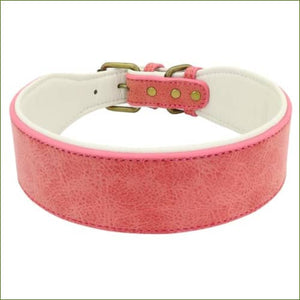 Collier en cuir pour gros chien MIDOG avec rembourrage doux Rose / XL