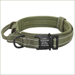 Collier militaire avec gravure laser pour chien de grande taille Vert / XL