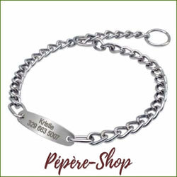 Collier pour gros chien personnalisé en chaîne style molosse - Silver / 50cm-PEPERE SHOP