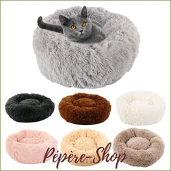 Coussin rond pour chat confortable et douillet en peluche douce et chaude - -PEPERE SHOP