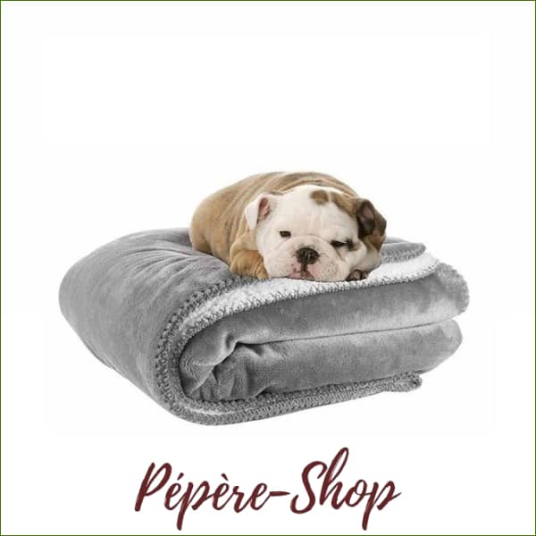 Grande couverture réversible en polaire lavable pour chien - Gris / M - 100x75cm-PEPERE SHOP