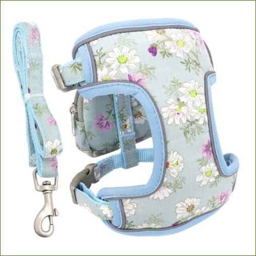 Harnais En Tissu pour chien Avec Pochette Et Laisse Coordonnée