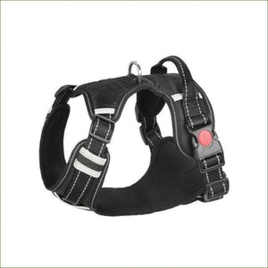 Harnais pour grand chien ergonomique avec poignée réfléchissant ajustable haute qualité Noir / L-Red lock button/