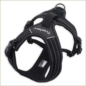Harnais TRUE LOVE - modèle FOREST pour grand chien Noir / M  60-72cm/