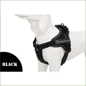 Harnais TRUE LOVE CITY - harnais de sécurité avec poignée pour chien Noir / M 58-76 CM/