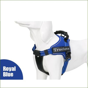 Harnais TRUE LOVE CITY - harnais de sécurité avec poignée pour chien Bleu royal / L 63-85 CM/
