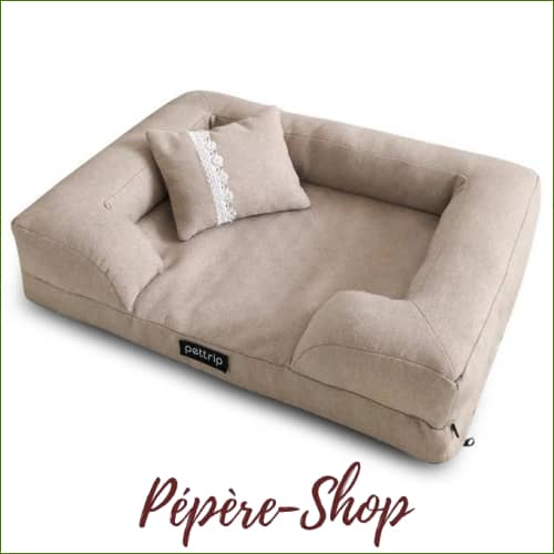 Lit Douillet Pour Chien Déhoussable En Forme De Canapé Kaki / 60X45Cm