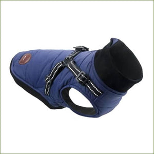 Manteau Harnais pour french bouledogue - Réfléchissant Bleu Foncé / XL/
