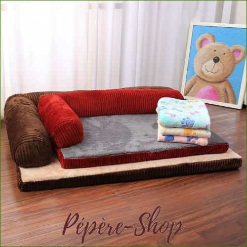 Matelas mousse pour chien - déhoussable - avec traversin - -PEPERE SHOP