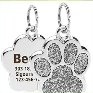 Médaille gravée pour chien - modèle design de luxe Argent/