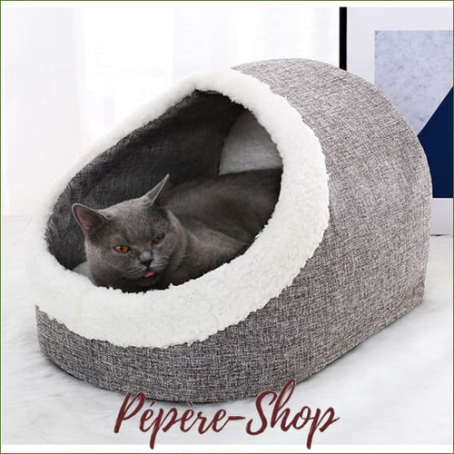 Panier grotte pour chat chaud et douillet - haute qualité - -PEPERE SHOP