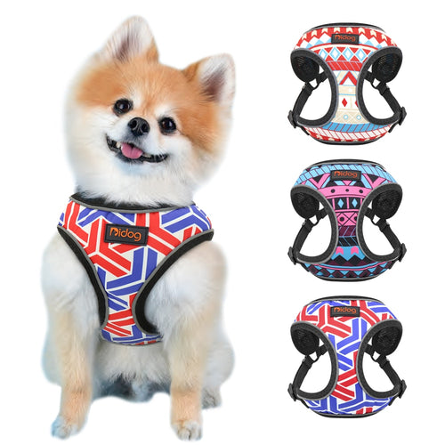 Reflective Puppy Dog Harness Mesh Nylon Dogs Cat Vest Harnesses Pretty Printed For Small Medium Dogs Cats Chihuahua Yorkshire - -PEPERE SHOP