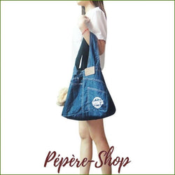 Sac bandoulière en Jean Denim pour petit chien - -PEPERE SHOP